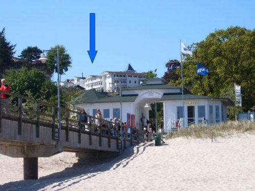 Lage der Wohnung vom Strand aus